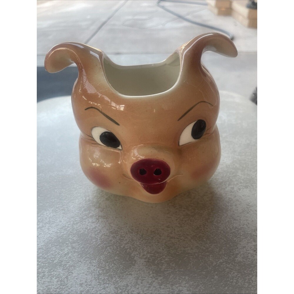 Vintage Kelvin Exclusives Japan Ceramic Pig Head Planter Porky 50s